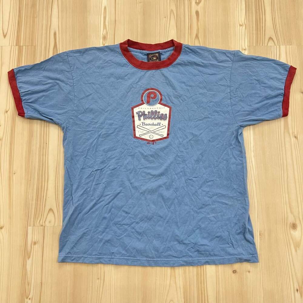Majestic Cooperstown Collection Philadelphia Phillies Baseball Ringer T-Shirt